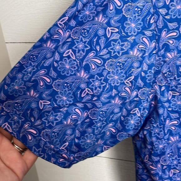 Maelreg Men's Blue & Pink Paisley Short Sleeve Golf Polo‎ Shirt Size Medium - Picture 3 of 11